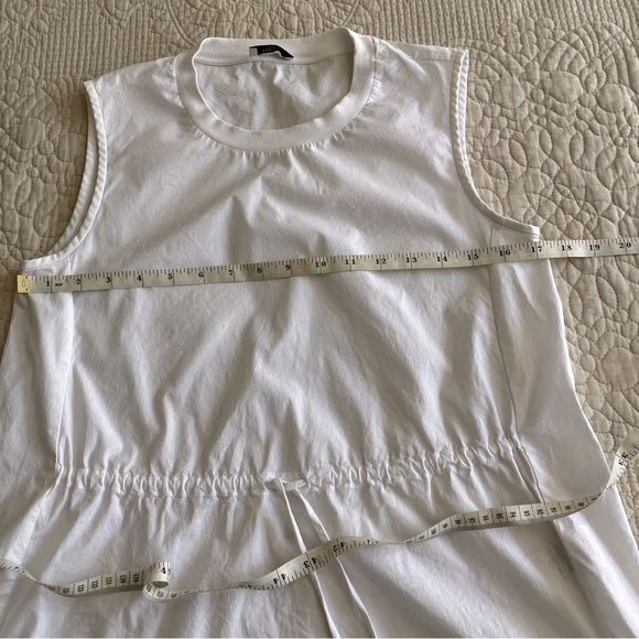 Peserico white sleeveless cotton top with tie at waist - Picture 6 of 7